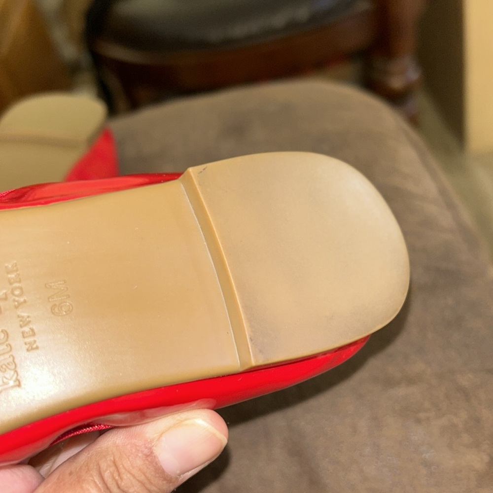 New Kate Spade ♠️ red Ballerina Flats with front bow - Picture 9 of 12